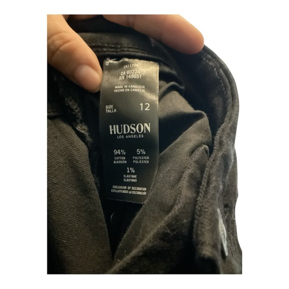 Women’s NWT Hudson black, straight leg jeans, size 12, inseam 29 - Picture 4 of 4